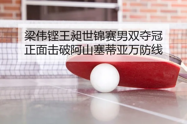 梁伟铿王昶世锦赛男双夺冠 正面击破阿山塞蒂亚万防线